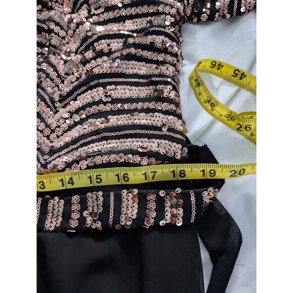 Sequin Jumpsuit Women’s L 12/14 Black Rose Gold Holiday Party Wedding NYE NWT - Picture 14 of 16